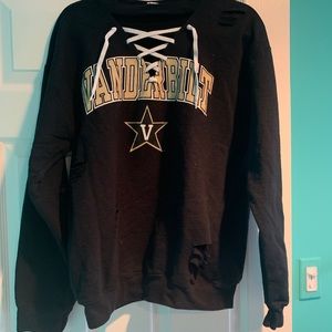 Customized Vanderbilt lace up V sweatshirt